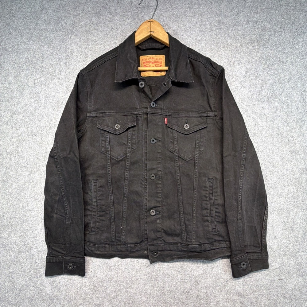 Levis Denim Jacket Medium Black Type 3 Trucker Moto Biker